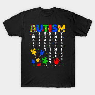 Autism Always Unique Totally Intelligent T-Shirt